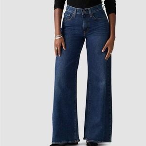 Levi's Dark Indigo Wide-Leg High-Rise Jeans